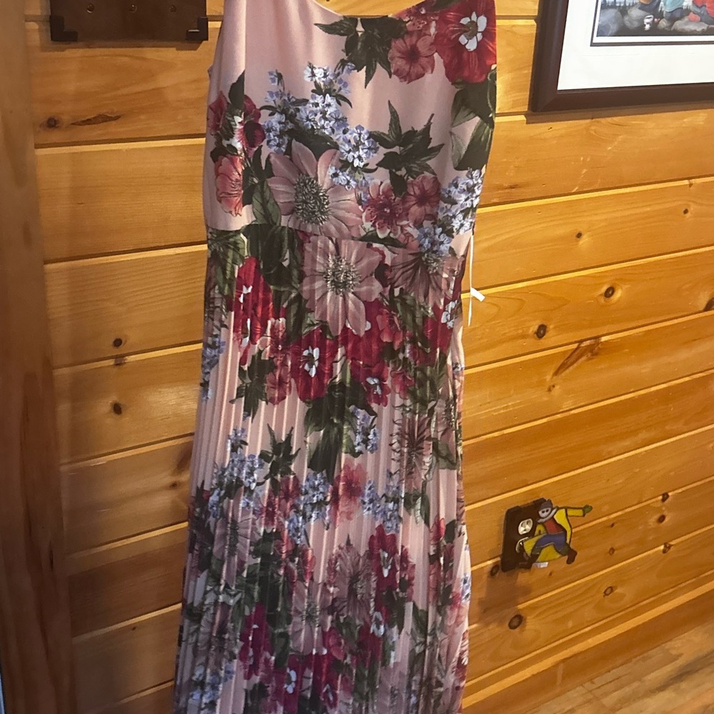 Leith  Floral Dress - Pink and Green
